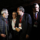 Méndez, Fernández Toxo, Rosell y Garamendi, ayer en Madrid.-DAVID CASTRO