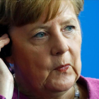 La cancillera alemana Angela Merkel en una rueda de prensa hoy jueves en Berlín.-/ REUTERS / FABRIZIO BENSCH