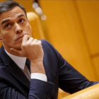 El presidente del Gobierno, Pedro Sánchez, en el Pleno del Senado del pasado 18 de diciembre.-JOSE LUIS ROCA