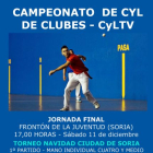 Cartel de las finales que se disputa mañana en Soria.