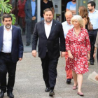 Jordi Sànchez y Oriol Junqueras, el 19 de julio pasado, en un acto de la ANC en Barcelona.-FERRAN NADEU