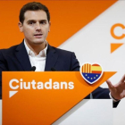 El presidente de Ciudadanos, Albert Rivera, en su comparecencia para defender el 155.-PAU BARRENA