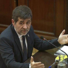 Jordi Sànchez, durante su declaración en el juicio del procés, el pasado febrero, en el Tribunal Supremo.-EFE