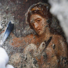 El fresco de Leda y el cisne reaparece en Pompeya.-EFE