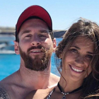Messi y Antonella Rocuzzo.-
