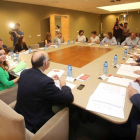 La presidenta de las Cortes, Silvia Clemente, preside la reunión de la Mesa y Junta de Portavoces de las Cortes-Ical