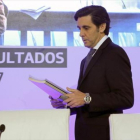 El presidente de Telefónica, José María Álvarez-Pallete, ayer, durante la presentación de resultados.-JUAN MANUEL PRATS