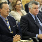 El exalcalde de Marbella, Julián Muñoz y el asesor urbanístico, Juan Antonio Roca, durante el juicio en la Audiencia Nacional por el caso Saqueo II en abril del 2013.-EFE