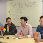 Flores, Cabrerizo, Romera y Salvador en la rueda de prensa de ayer.-