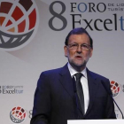 El Presidente del Gobierno en funciones  Mariano Rajoy junto al ministro Soria inauguraron hoy el octavo foro Exceltur-JUAN MANUEL PRATS