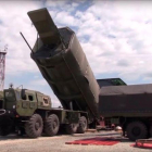 Captura de vídeo que muestra un sistema estratégico intercontinental Avangard, el pasado julio.-EFE