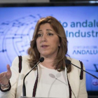 Susana Díaz, presidenta de la Junta de Andalucía, en un acto con agentes sociales, ayer en Sevilla.-EFE/JULIO MUÑOZ