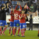 El Numancia supo sufrir para lograr los tres puntos ante el Girona. / DIEGO MAYOR-