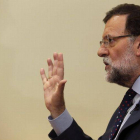 Mariano Rajoy, este jueves, en Madrid.-Foto: EFE / JAVIER LIZÓN