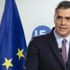 Pedro Sánchez, este viernes en una rueda de prensa en Bruselas tras el Consejo Europeo.-ZUCCHI ENZO / DPA