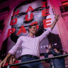 Pedro Sánchez, en la sede del PSOE tras conocerse los resultados electorales.-BERNAT ARMANGUÉ (AP)