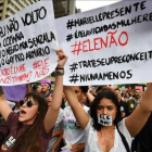 Marcha de mujeres el pasado 6 de octubre contra la candidatura del ultra Jair Bolsonaro, que parte como favorito en la segunda vuelta de las elecciones presidenciales de Brasil.-EL PERIÓDICO