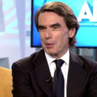 osé María Aznar durante la entrevista en Telecinco.-