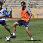 El Numancia entrena a gran intensidad en búsqueda de la segunda victoria del curso.-Valentín Guisande