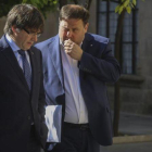 Puigdemont y Junqueras, en el Palau de la Generalitat el pasado mes de mayo.-DANNY CAMINAL