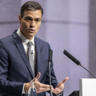 Pedro Sánchez clausura el Congreso Nacional de la Empresa Familiar, este martes en Valencia.-MIGUEL LORENZO