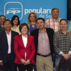 Foto de familia del PP días antes de las elecciones en la que aparecen los máximos responsables de la formación con candidatos a Alcaldías de la provincia.-PP