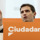 El presidente de Ciudadanos, Albert Rivera, durante una rueda de prensa.-MARISCAL (EFE)