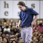 El candidato de Podemos, Pablo Iglesias, en un reciente mitin celebrado en Valencia.-MIGUEL LORENZO