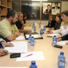 Miembros del comité de empresa en la reunión con el PSOE. / U. S. -