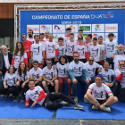 El Triatlón Soriano, festejando su ascenso en el podio del Nacional.-CEDIDA