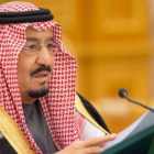 El rey Salmán, durante la presentación del presupuesto saudí para el 2017, en Riad, el 22 de diciembre.-REUTERS