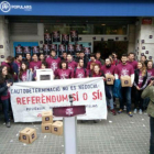 Miembros de Arran participan en la ocupación de la sede del PP en Barcelona.-EL PERIÓDICO (ARRAN)