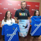 María Uriel, Manuel Salvador y Raquel Rioja en la presentación el III Torneo de Fútbol Sala Femenino. T.R.