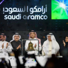 El presidente de Aramco, Yasir al-Rumayyan en la ceremonia de inauguración de (IPO) de Saudi Aramco en la Bolsa de Valores de Arabia Saudita (Tadawul), en Riyadh, Arabia Saudita.-EPA/ARAMCO