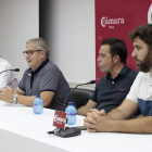 Munilla, Cabrerizo, Toribio y Sevillano en la rueda de prensa en la que se informaba de la participación del Río Duero en Europa. GONZALO MONTESEGURO