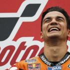 Pedrosa, eufórico, tras la victoria en Motegi.-REUTERS