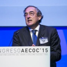 Juan Rosell, presidente de la patronal CEOE, en el congreso de AECOC en octubre del 2015.-JOAN CORTADELLAS