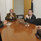 Luis Miguel Bonilla, Marcos Sacristán, José María Marbán y Amelia Moyano, ayer en el Campus de Soria. / VALENTÍN GUISANDE-