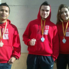 Los tres representantes sorianos en el Campeonato de España.-CLUB KICKBOXING SORIA