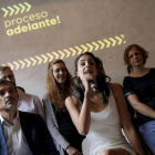 Rita Maestre, Tania Sánchez y José Manuel López, el pasado 7 de septiembre, en la presentación de su candidatura para dirigir Podemos Madrid.-JOSE LUIS ROCA