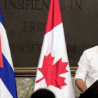 El primer ministro de Canadá, Justin Trudeau, durante una charla en la Universidad de La Habana en el 2016.-ENRIQUE DE LA OSA (AFP)