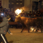Un momento de la celebración del Toro Jubilo, la noche del sábado en Medinaceli.-DIEGO MAYOR