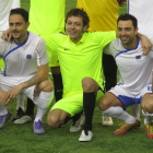 Sergio García, Valentino Rossi y Xavi Hernández, en Doha.-EMILIO PÉREZ DE ROZAS / Enviado especial