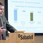 Jaume Guardiola, durante una presentación de resultados del Sabadell.-ALBERT BERTRAN