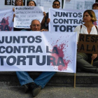Protestas en contra de la tortura de los presos políticos en Venezuela.-