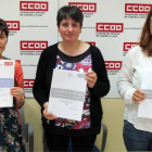 Rosa Eva Martínez, Ana Romero y Cristina Ochagavía, ayer, en Soria.-