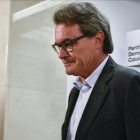 El expresidente de la Generalitat Artur Mas, en la sede del PDECat.-NEUS MASCAROS