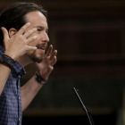 Pablo Iglesias interviene en el pleno del Congreso.-JOSÉ LUIS ROCA