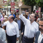 Mariano Rajoy y el presidente Pedro Antonio Sánchez en un acto en Murcia.-EFE