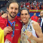 José Antoio Fernández Carazo celebra con Anna Cruz el oro europeo logrado el pasado domingo.-D.S.
